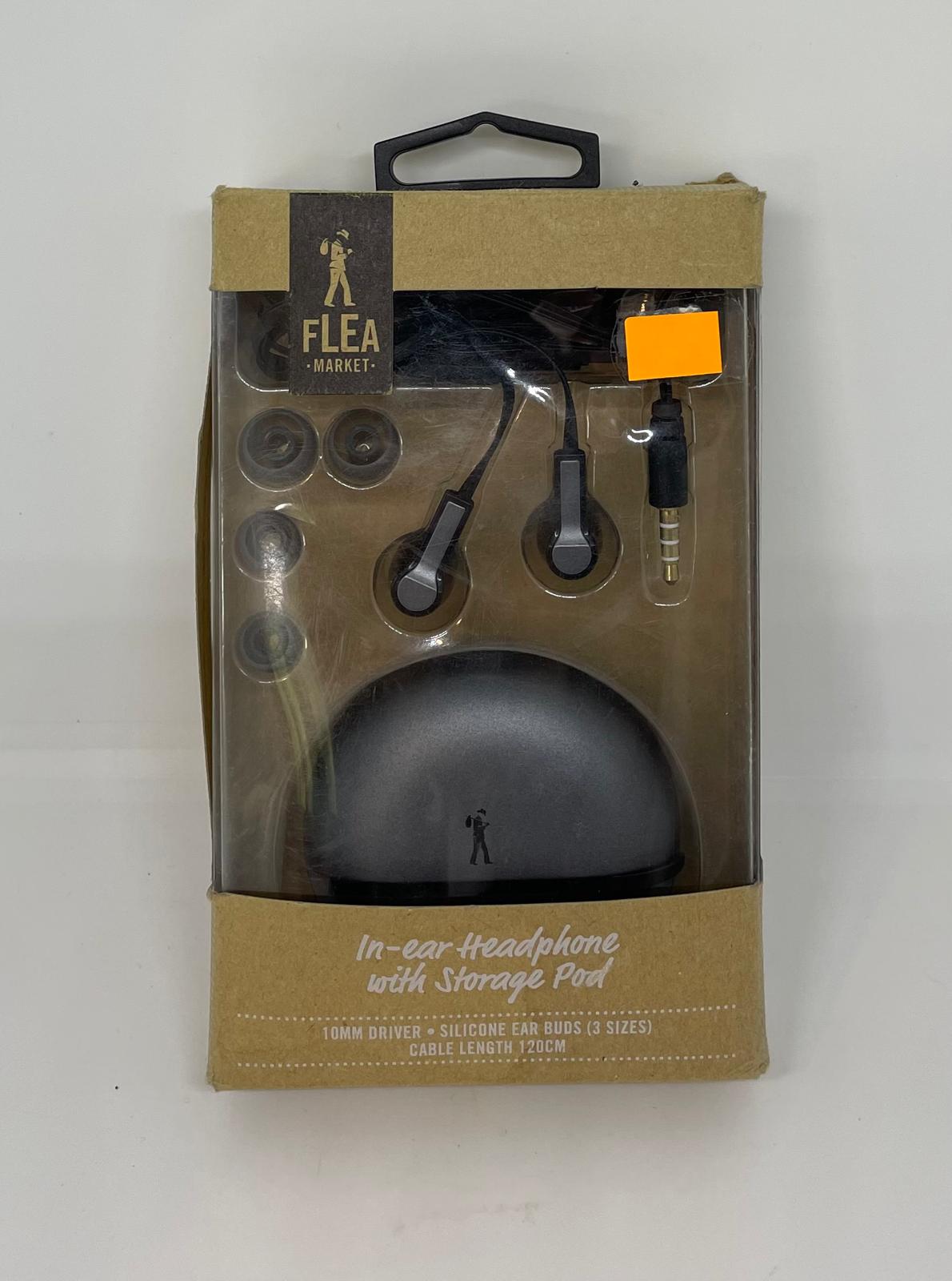 Flea Market In-Air Headphone with Storage Pod - Black