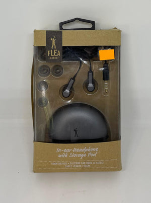 Flea Market In-Air Headphone with Storage Pod - Black