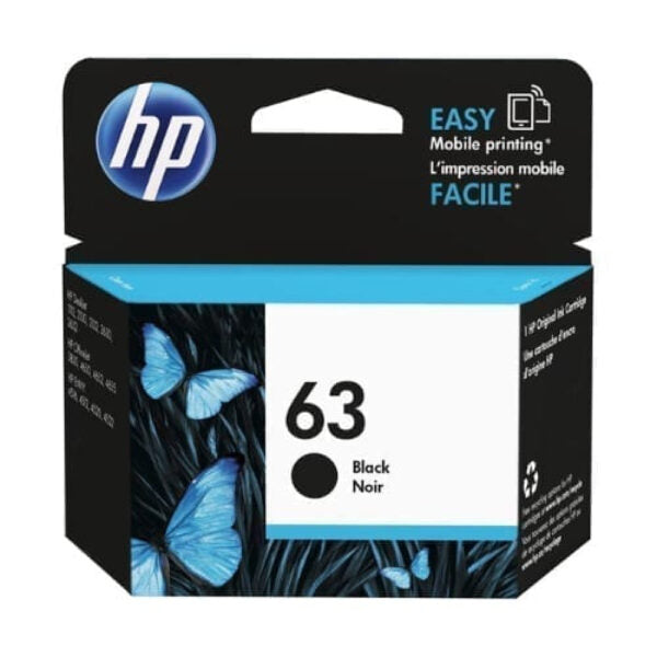 HP 63 BLACK INK CARTIDGES X 2