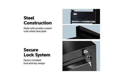 3-Drawer Shelf Office Gym Filing Storage Locker Cabinet