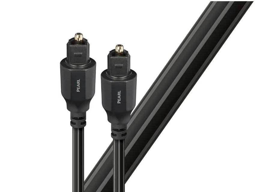 AudioQuest - Optilink Pearl 5' Digital Optical Audio Cable - Gray/Gray Stripe