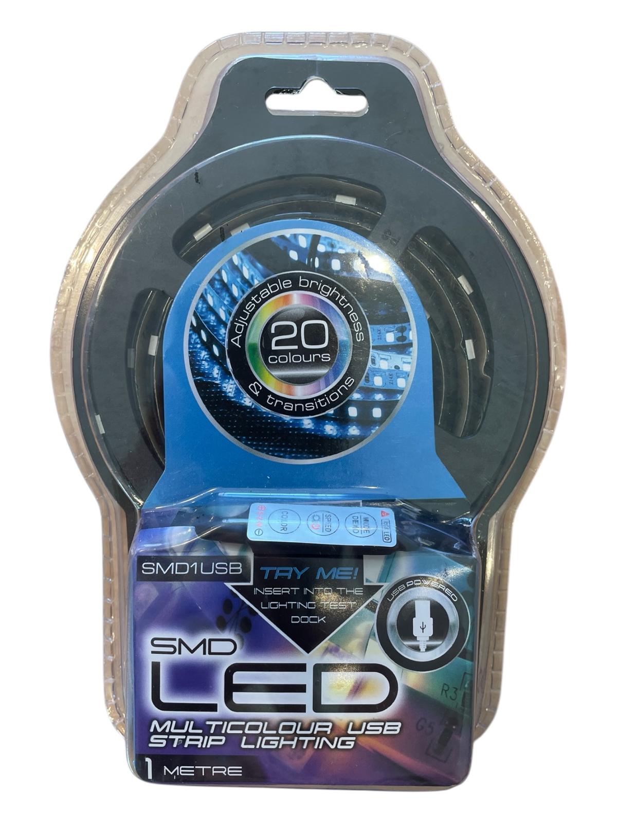 LED Multricolour USB Strip Lighting 1 METRE