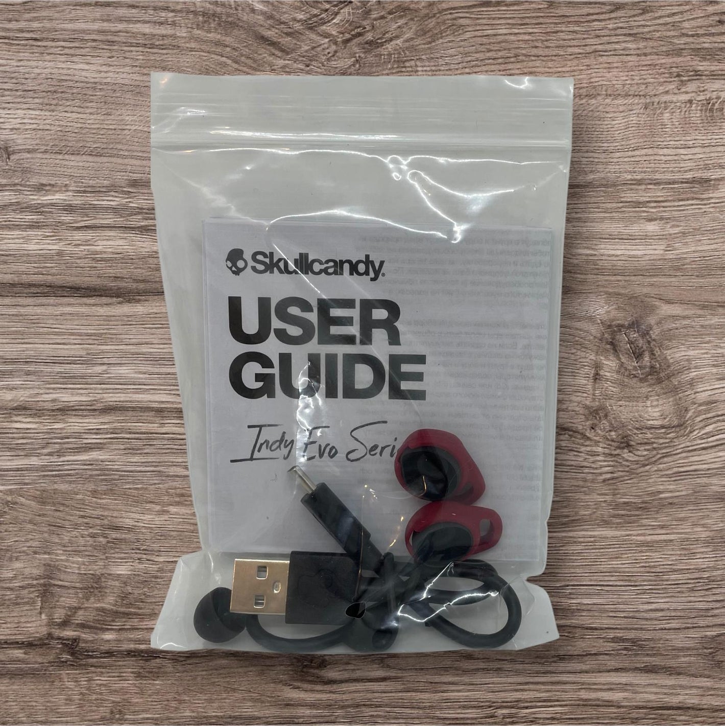 Skullcandy Indy Evo Spare Maroon buds and lead