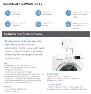 Greentech Environmental pureWash Pro Detergent Less Laundry System using ozone