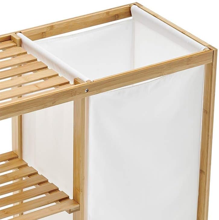 Ovela Bamboo Laundry Basket and Shelf - OVBAMBOOLSA