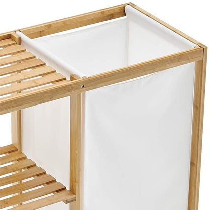 Ovela Bamboo Laundry Basket and Shelf - OVBAMBOOLSA