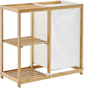 Ovela Bamboo Laundry Basket and Shelf - OVBAMBOOLSA