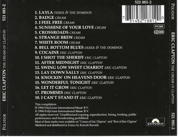 Eric Clapton – The Cream Of Clapton - Refurbished Electronics at Tydi NZ