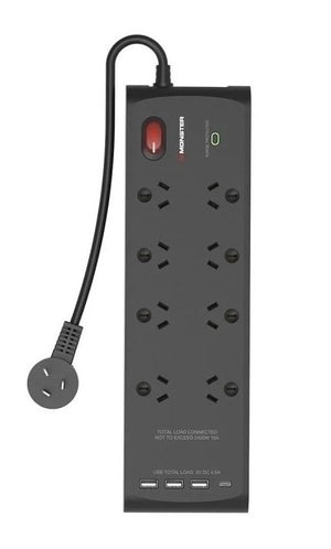 Monster 8 Socket Surge Protector with USB-C & USB-A Ports - Refurbished Electronics at Tydi NZ