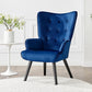 Ovela Henry High Back Armchair (Blue Velvet) - OVHENRYHABA