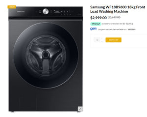 Samsung WF18B9600 18kg Front Load Washing Machine