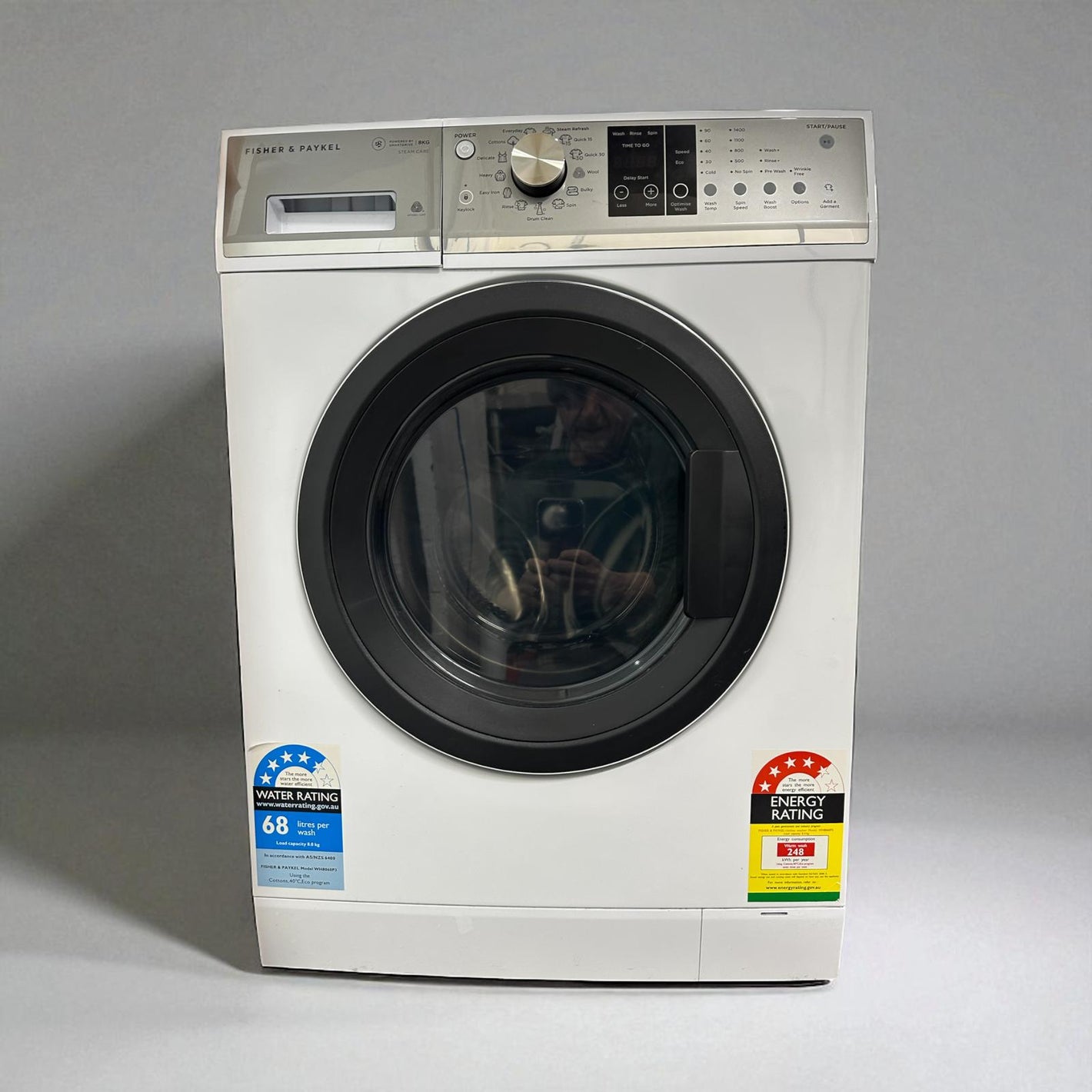 Fisher & Paykel 8kg Front Load Washing Machine with Steam Refresh, WH8060P3