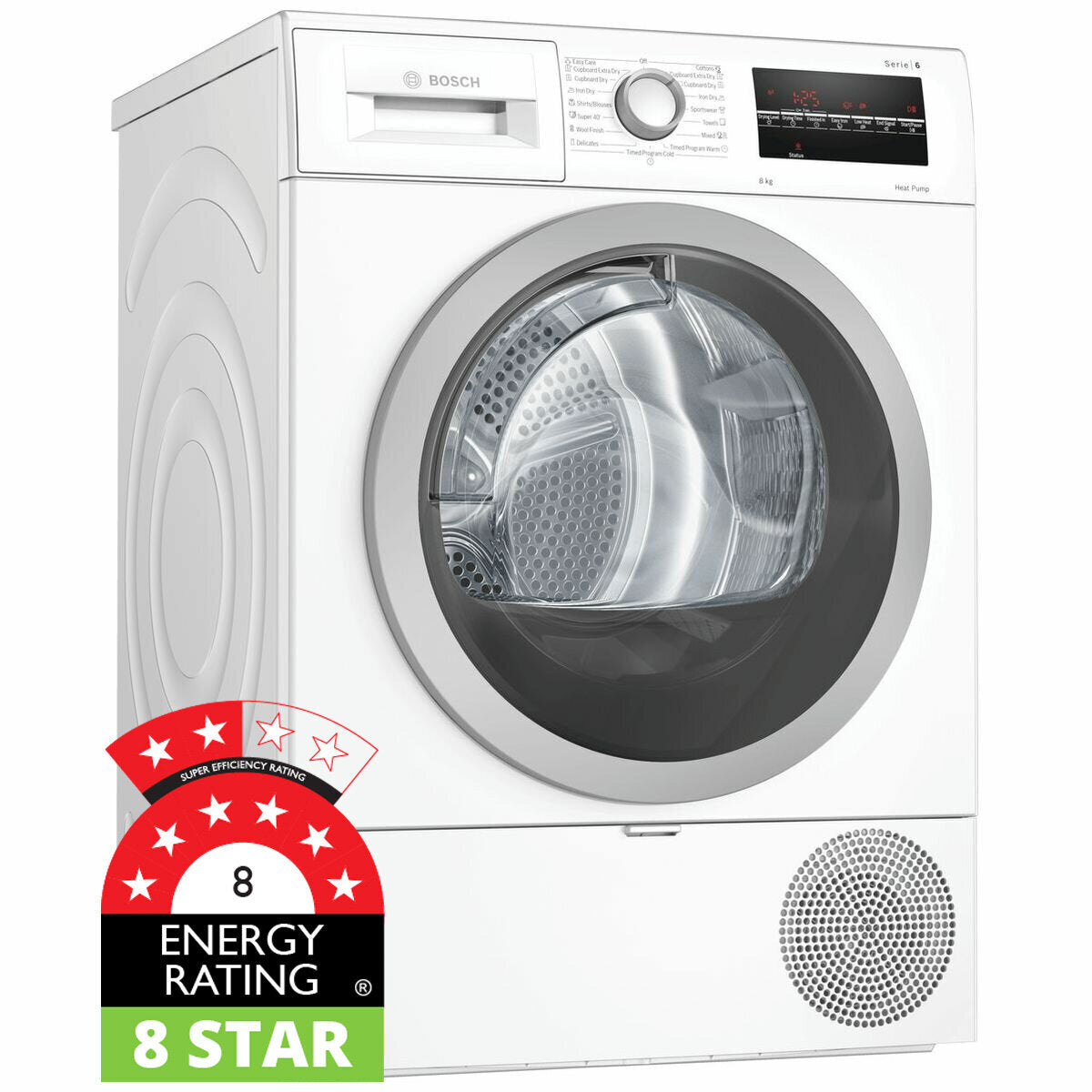 Bosch Serie 6 8kg Heat Pump Dryer WTR85T00AU