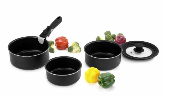 Ovela 5 piece Black Stone non stick Induction Cookware Set
