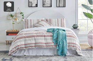 Ovela Tamara Cotton Quilt Cover Set (Queen, Terracotta)