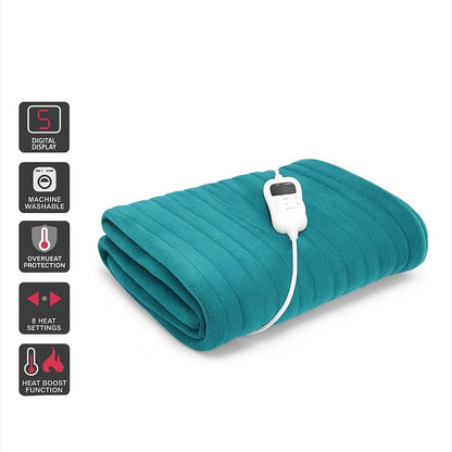 Ovela Washable Plush Electric Heated Throw Blanket Teal