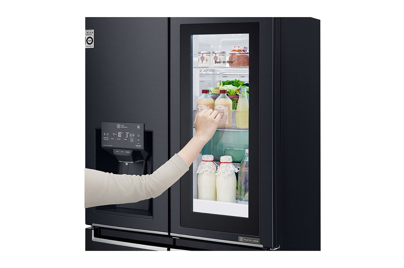 LG 508L Slim French Door Fridge, in Matte Black Finish