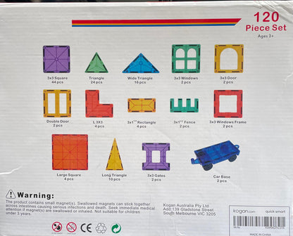 3D Magnetic Building Tiles - 120 Piece Set