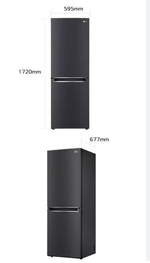 LG 306L Bottom Mount Fridge - Matte Black Finish