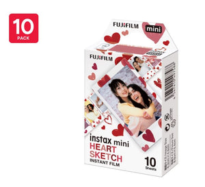 Fujifilm Instax Mini Heart Sketch Film (10 Pack)