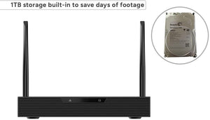 Kogan SmarterHome™ 4 Channel AI NVR Security Camera System with 4 x 3MP Cameras (1TB, WiFi) - KASMNV