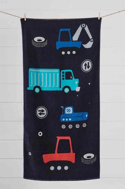 Ovela Kids Construction Trucks Beach Towel