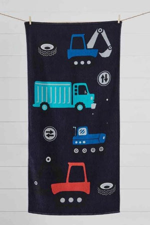 Ovela Kids Construction Trucks Beach Towel
