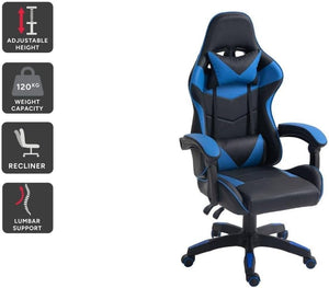 Ergolux Hyper Gaming Office Chair (Black/Blue) - ELHYERGCBLA