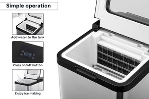 Kogan 25kg Ice Cube Maker (Stainless Steel) - KA25CICEMKA