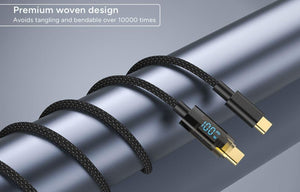 Kogan 100W PD Woven USB-C Charging Cable with Power Display (2m, 3 Pack) - Refurbished Electronics at Tydi NZ