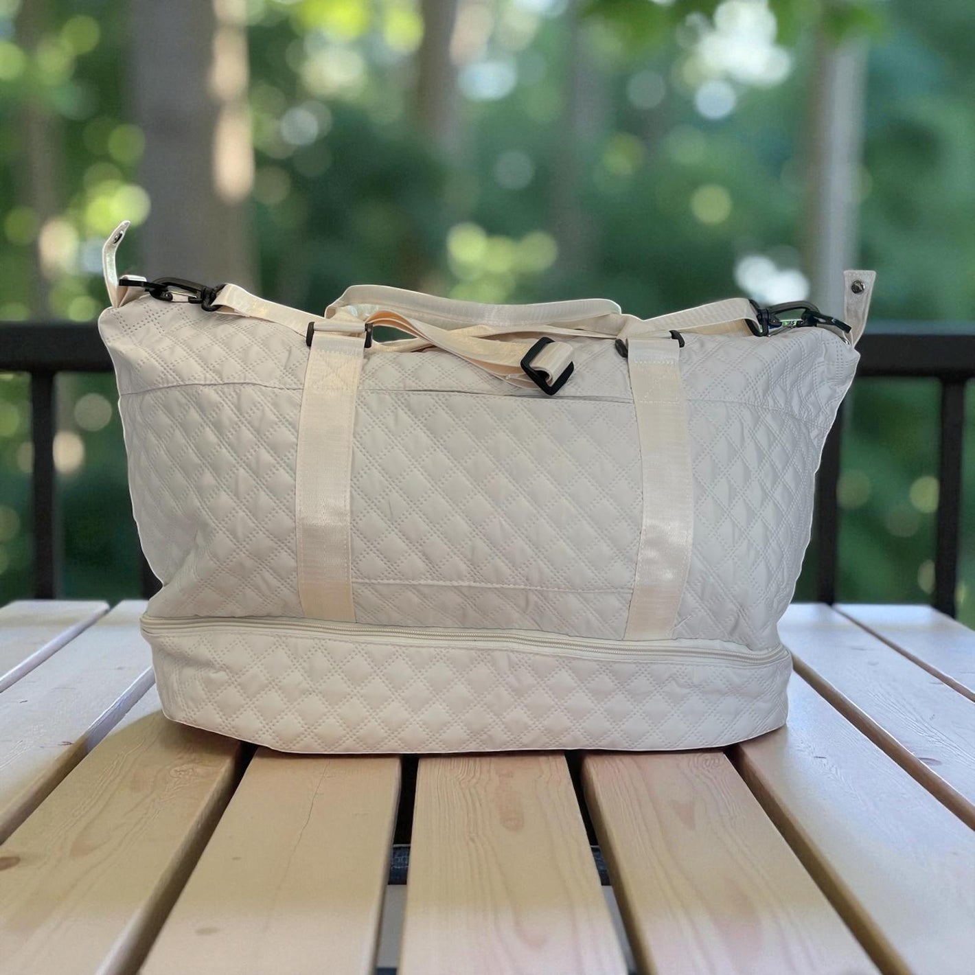 Large Light Weight Duffle Bag - Beige