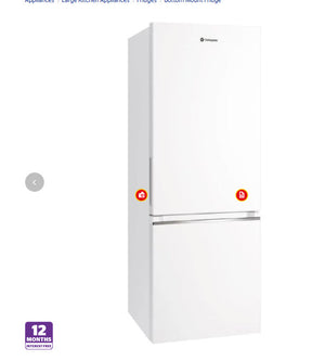 Westinghouse 308L bottom freezer fridge - White