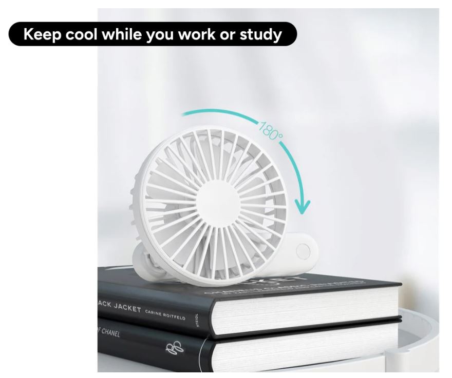 Xiaomi Qualitell Handheld Portable Folding Fan F1 (White)