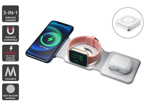 Kogan 15W 3-in-1 Foldable Wireless Charger (MagSafe Compatible)