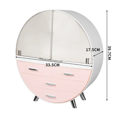 Makeup Case Holder Cosmetic Organiser Drawer Jewellery Desktop Storage Box Pink