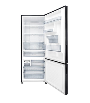 Panasonic 377L Bottom Mount Fridge Freezer Black Steel
