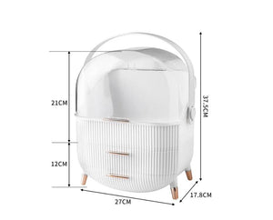 Makeup Storage Case Cosmetic Organiser White