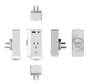 Kogan SmarterHome Smart Plug With Energy Meter & 5V 2A USB A&C Ports (2 Pack)