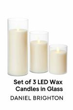 Daniel Brighton – Set of 3 LED Wax Candles in Glass - Refurbished Electronics at Tydi NZ