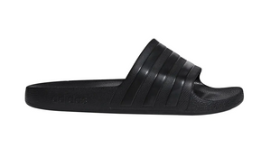 Adidas Unisex Adilette Aqua Slides (Black/Black/Black, Size 5 US)