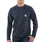 Carhartt Men's Cotton Delmont Long Sleeve T-Shirt (Navy, Size L)