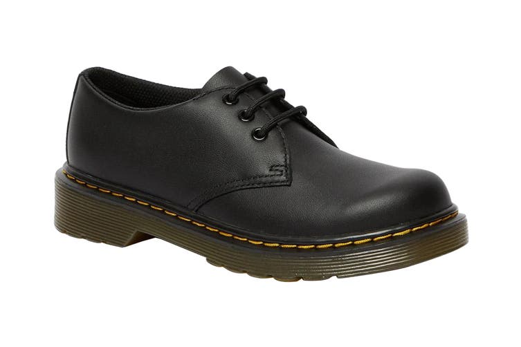 DR. MARTENS 1461 JUNIORS LACE LOW TOP SHOE (BLACK SIZE  10 UK)