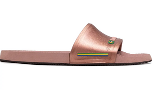 Havaianas Slide Brasil Thongs (Rosa/Golden, Size 37/38 BR)