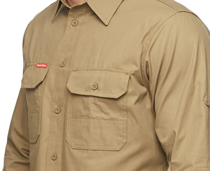 Hard Yakka Men's Legends Long Sleeve Shirt - Khaki (Size M)