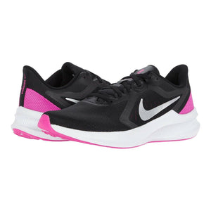 Nike Women Downshifter 10 Shoes Black/metallic Silver/fire Pink
