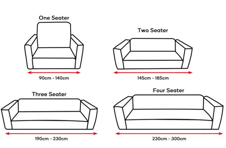 Ovela 4 Seater Sofa Cover Stretch (Black)