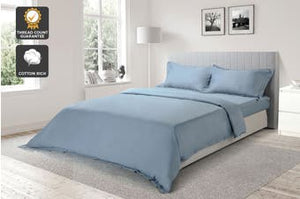 OVELA 1000TC COTTON RICH LUXURY QUILT COVER SET (QUEEN SLATE BLUE)
