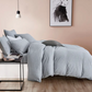 Gioia Casa Jersey Cotton Queen Bed Quilt Cover Set (Grey Marle)