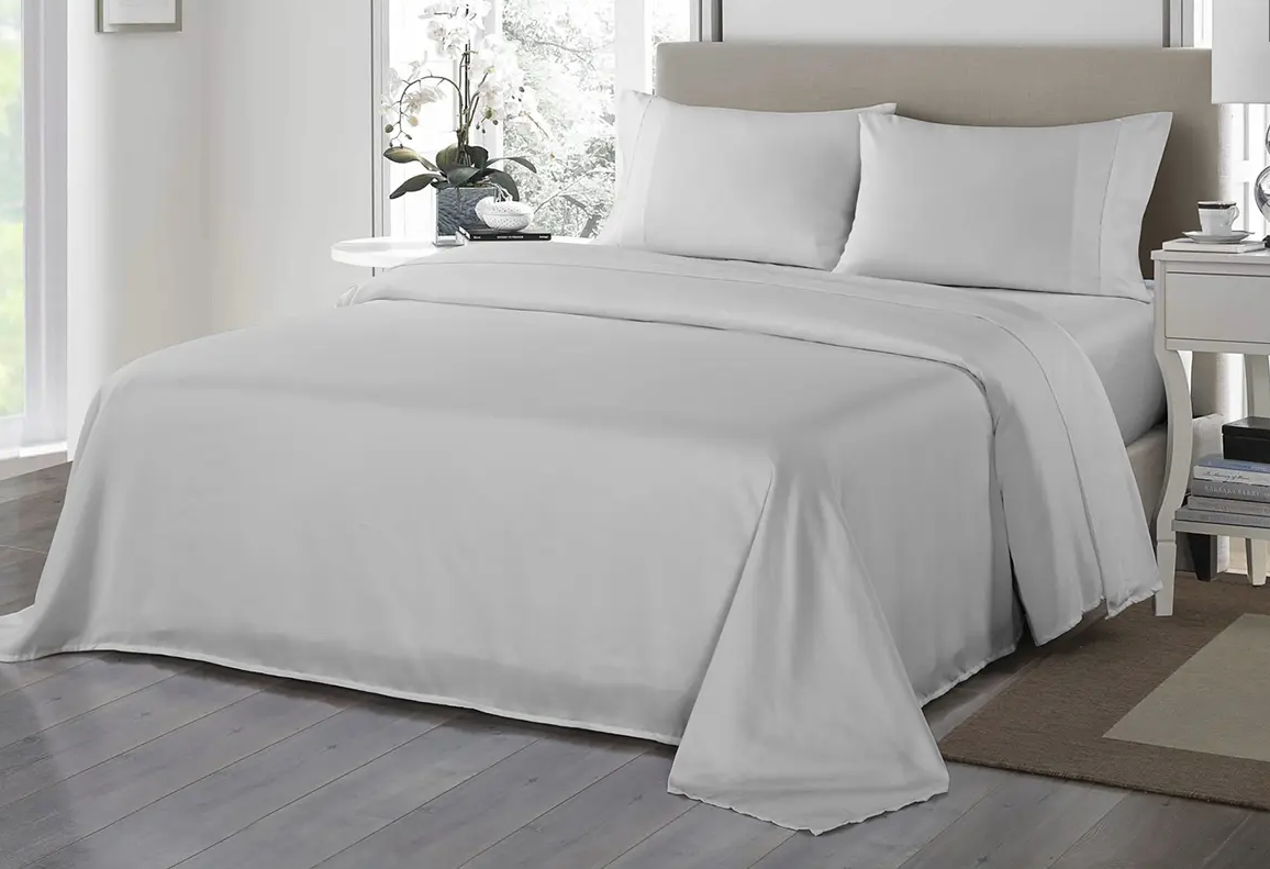 Royal Comfort 1200TC Ultrasoft Microfibre Bed Sheet Set (Queen, Silver)
