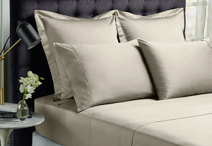 Royal Comfort 1500TC Cotton Blend Bed Sheet Set (Double, Stone)